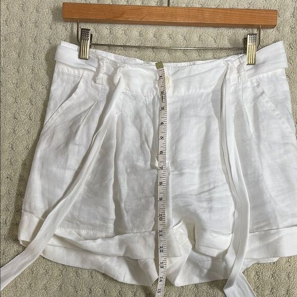 Tristan White Women’s Linen Shorts with Belt, Size 2 - Picture 5 of 5
